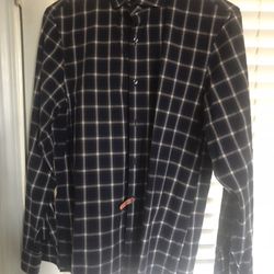 Nice Michael Kors Shirt Men's M Trim Stretch Long Sleeve Buttons  Plaid