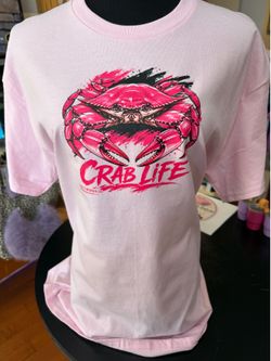 Crab Life Graphic T-Shirt Pink
