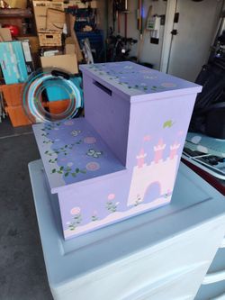 Child step stool and storage