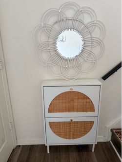 mirror with shoe storage