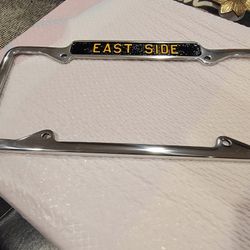 License Plate Frame - Vintage 14" X6 " NEW - Plosihed Aluminum Frame
