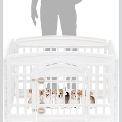 4 Panel Pet Playpen w/ Door For Small Pets