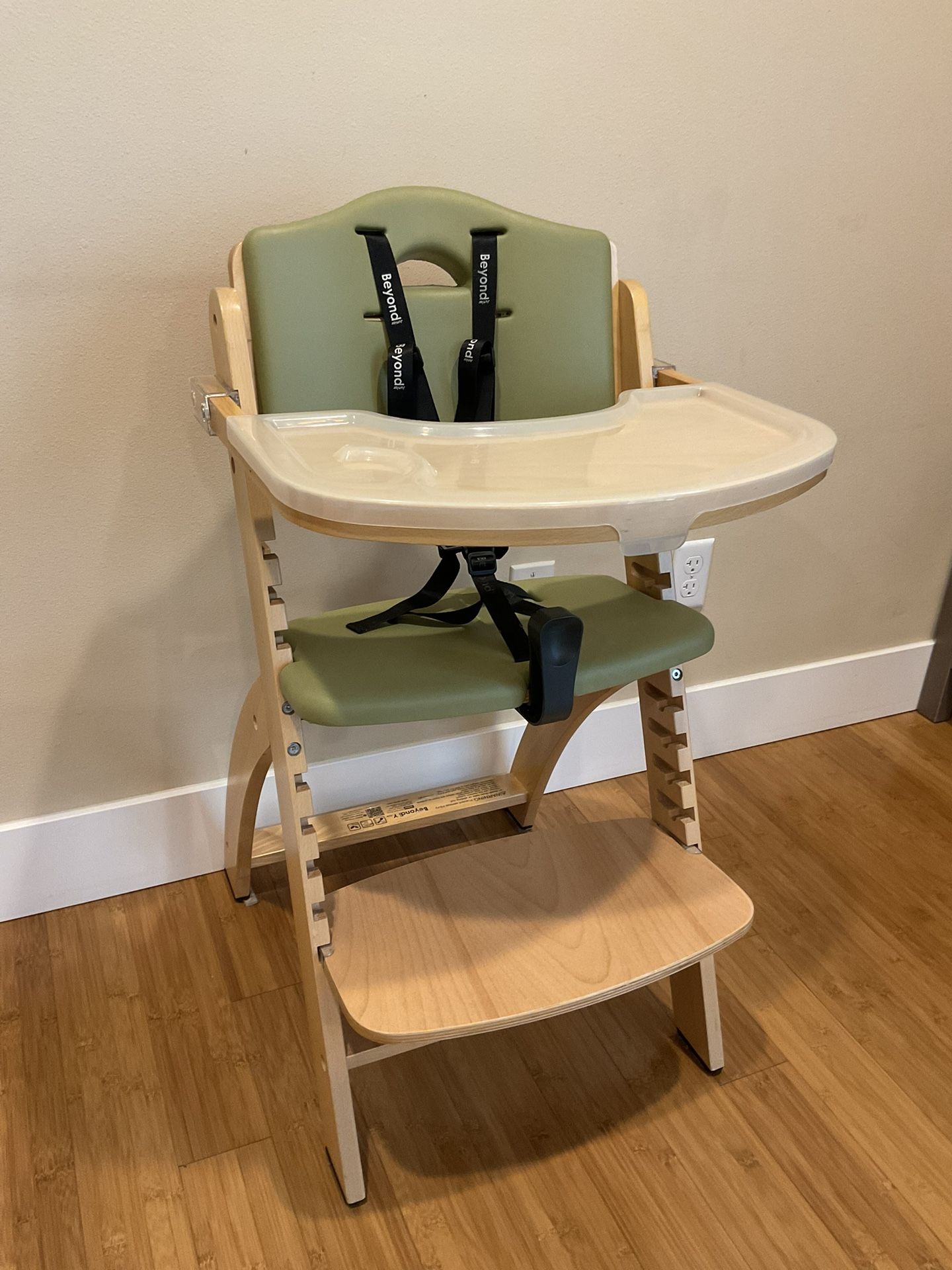 Abiie Beyond Junior Wooden High Chair with Tray