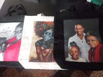Afrocentric canvas tote bags/ customized totes