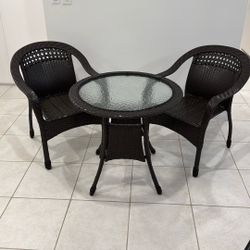 Brown Wicker Patio Set