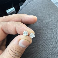 1.3ct Natural Diamond Stud Earrings 14k White Gold