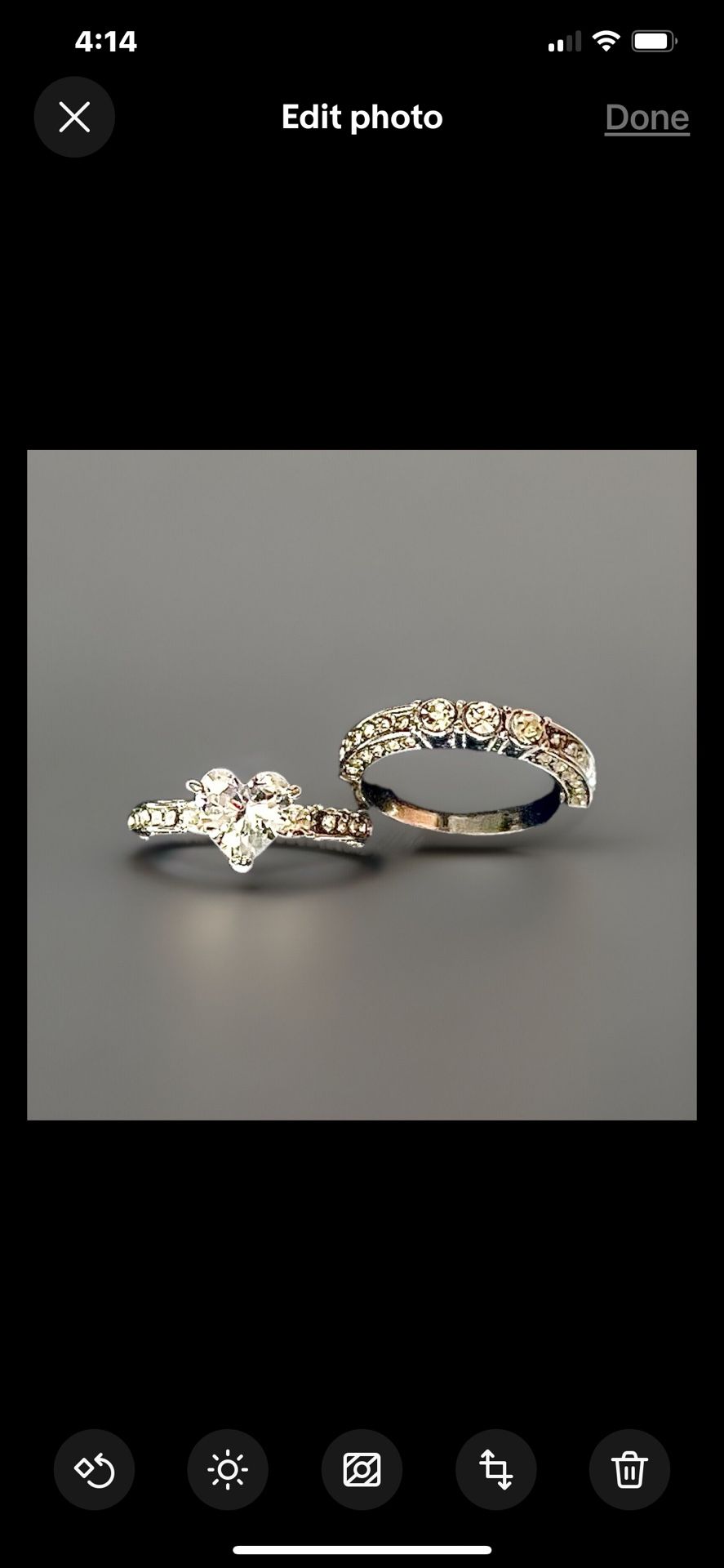 New & Beautiful 2 - Ring Heart Shaped & Stone Band