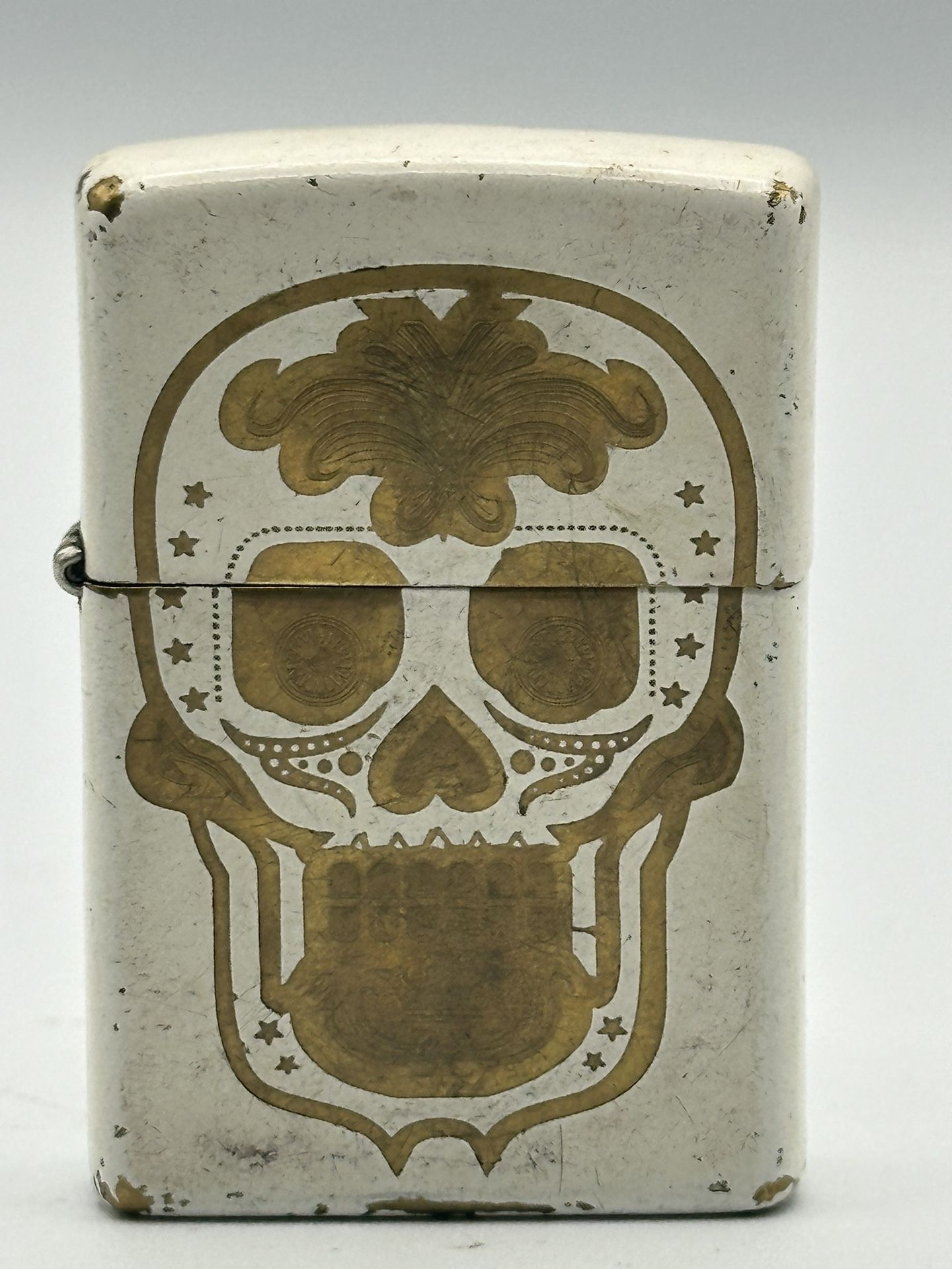 Zippo 2016 Lighter Sugar Skull White Gold Day of the Dead
