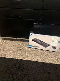 HP Monitor + Unopened HP Wireless Keyboard & Mouse Bundle