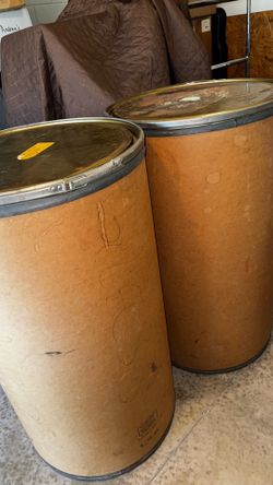 75 GALLON FIBER DRUMS x 2