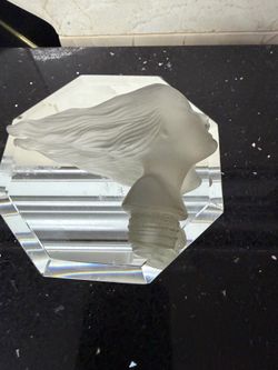 Vintage Corning Glass Daughter Hood Ornament Car Mascot-Frosted Glass Art 1925s