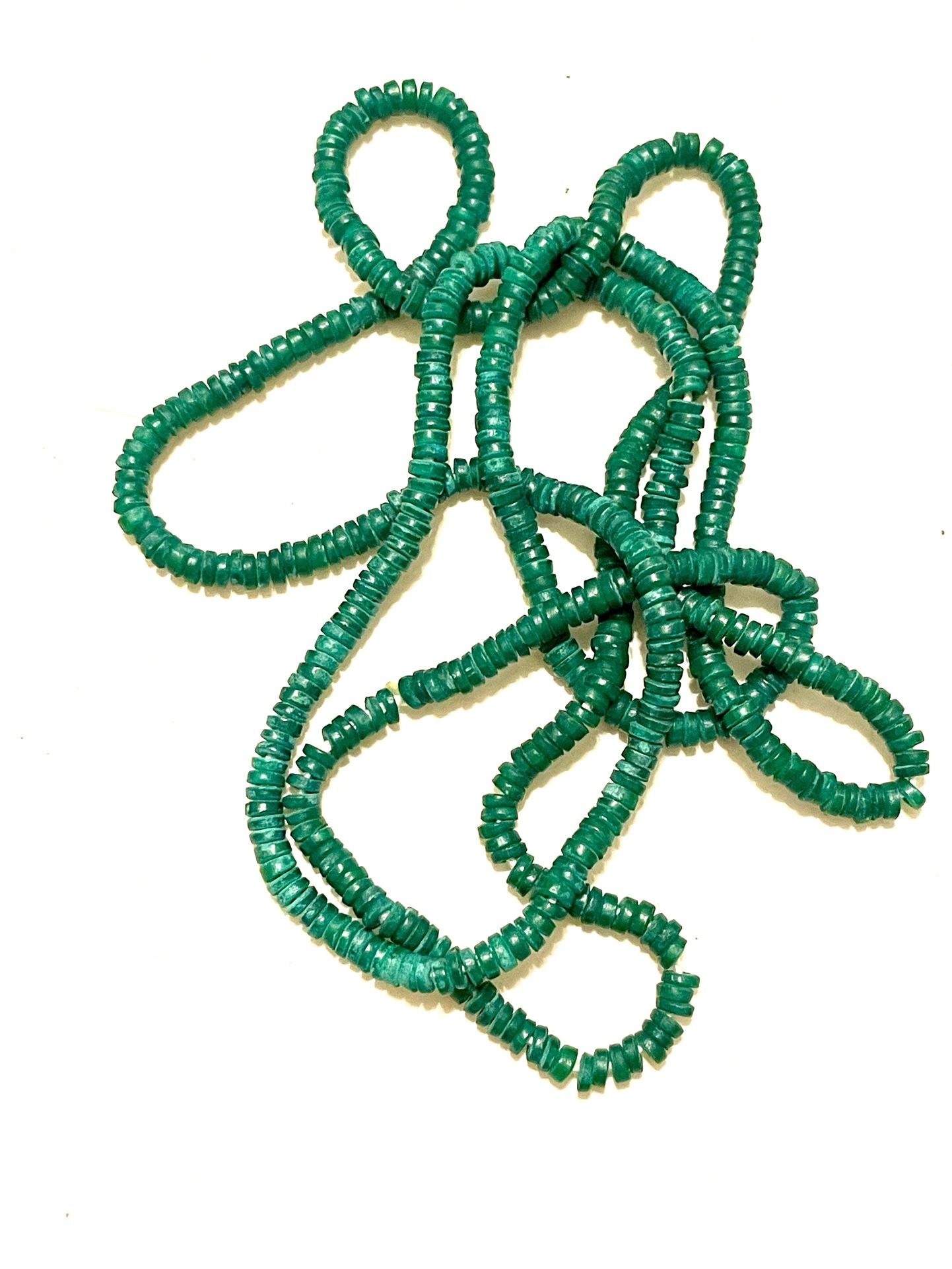 Double Strand Of Green Spacer Beads
