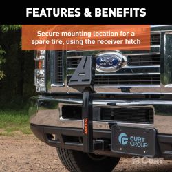 Spare Tire Hitch Mount For Truck, SUV, Trailer Or Car