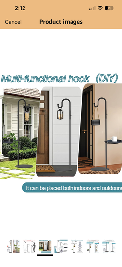 75”Inch Shepherds Hooks for Outdoor Indoor with Round Base Stand, Adjustable Shepherds Hook for Bird Feeder, Lanterns, Wind Chime in Patio Garden