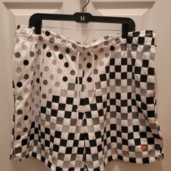 Jordan Legacy AJ3 Gray/Black Polka Dot/ Checkerboard Shorts - Mens Size XXL