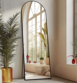 Arched Full Length Mirror, Full Body Free Standing Leaning Mirror Hanging Mounted Mirror Modern Simple Tall Home Decor for Living Room Bedroom Cloakro