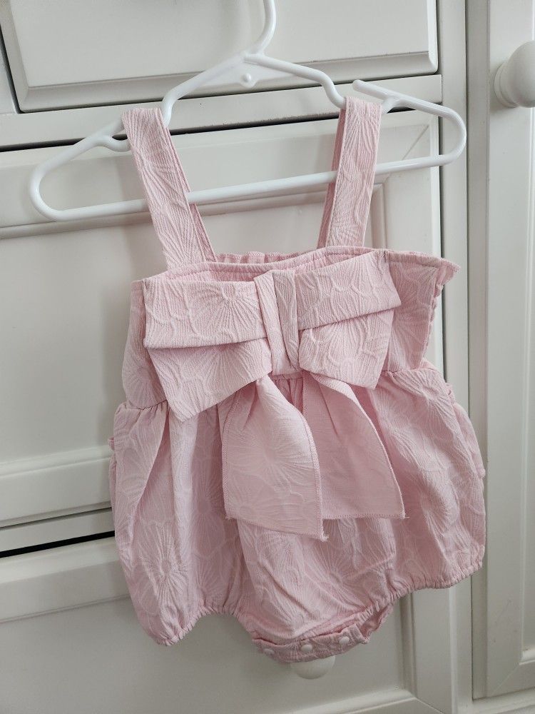 Pink Bow Baby Romper