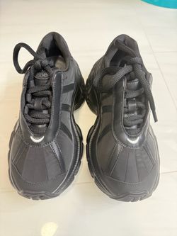 Black Chunky Platform Sneakers – Y2K Dad Shoes – Lace-Up Streetwear size37