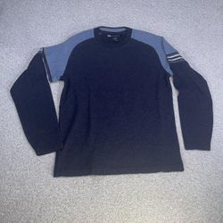 Retrofit Crewneck Fleece Sweater Men’s Blue Colorblock Size Large