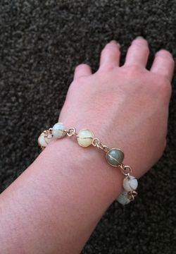 Jade with rose gold plated 6 1/2”