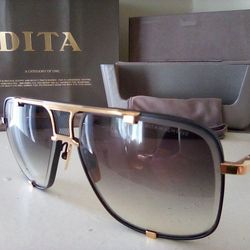 Dita Mach Five Gold Titanium Sunglasses 