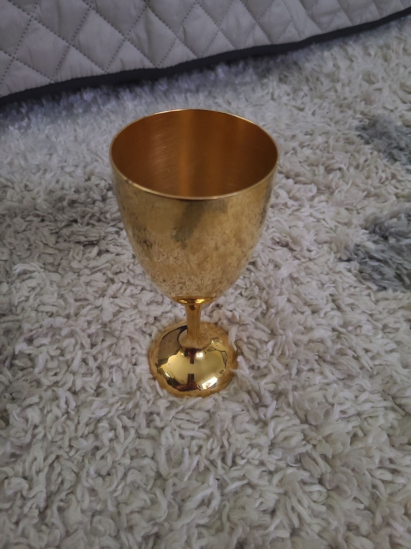 Vintage International Silver Co. 24k Gold Plated Wine Goblet
