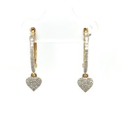 10kt Gold Diamond Dangle Heart Earrings .30ctw 1.40grams 153668 2