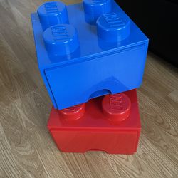 Lego Storage Boxes - Red + Blue