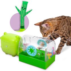 Air Powered Cat Toy - 2 play formats - wiggly cactus or terrarium