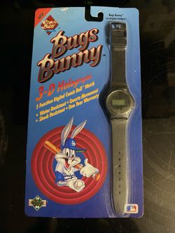 Vintage 90s 3-D Holographic LA Dodgers Bugs Bunny Watch