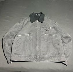 Carhartt style jacket Zara ash grey Detroit boxy fit