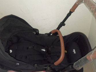 Joie Double Stroller Black with Tan Handles