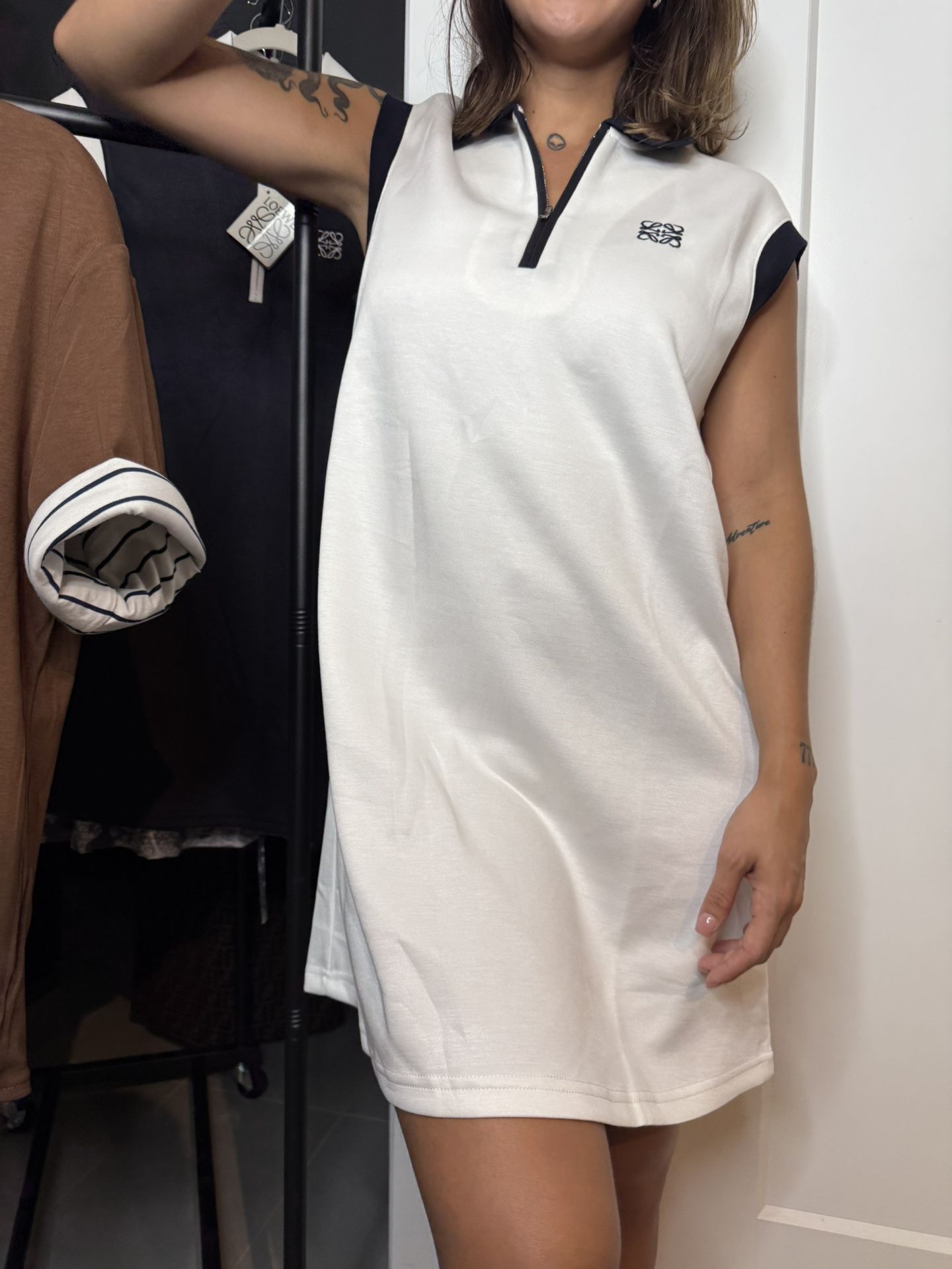 Loewe White Polo Dress / Black