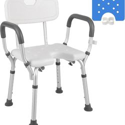 DECTRII Shower Chair with Back and Arms, 300 LBS