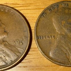 1935 s over s wheat penny lot 2 ( make offer)