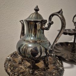 VINTAGE  Silver Plated  2 TIER DESSER TRAY