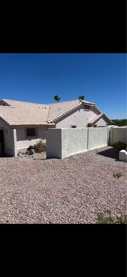 Masonry block walls and stucco