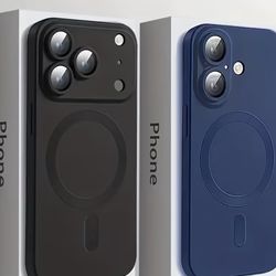 iPhone Cases (15, 15 Pro, 15 Pro Max, 17 Series) Matte MagSafe Style – Multiple Options