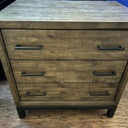 Wood and Metal Nightstand