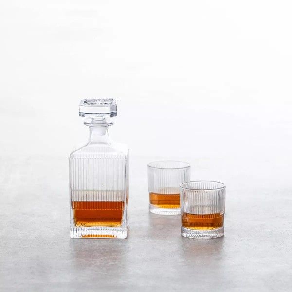 25.4oz NoHo Decanter Drinkware - Fortessa Tableware Solutions: Clear Glassware, Dishwasher-Safe, 8.9" Height, 24.5oz Capacity