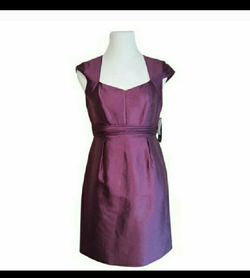 Purple Adrianna Papell silk dress size 8 Petite