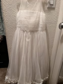 White Flower Girl Dress size 7 From David’s Bridal