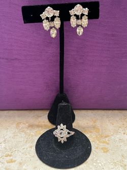 Crystal Rhinestone Earrings and Ring Set