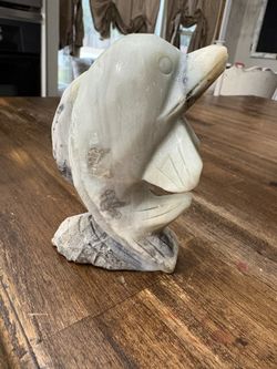 Caribbean calcite dolphin with pyrite inclusions