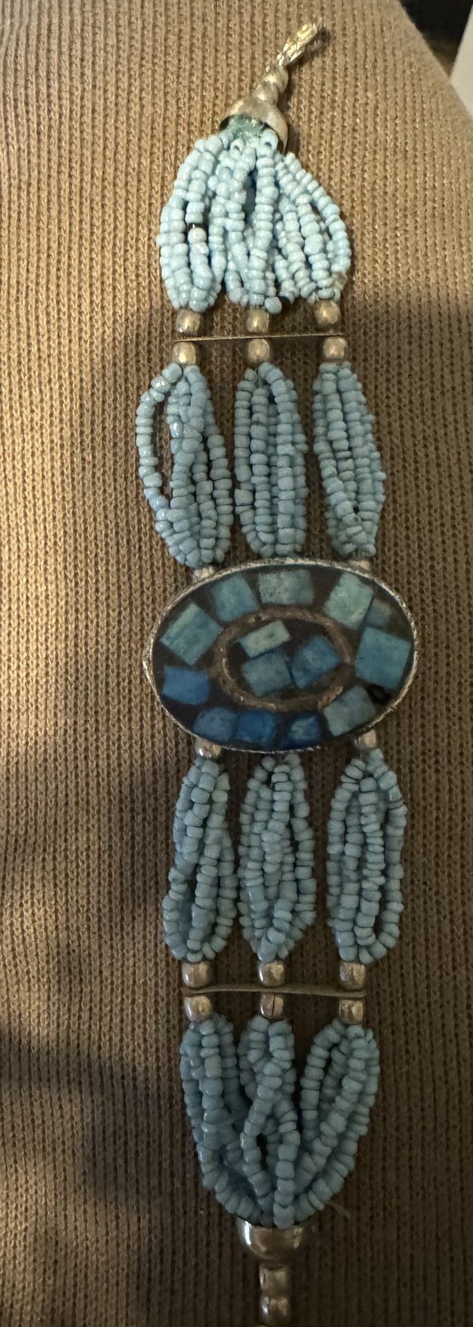 GENUINE Turquoise Tibétain TRIBAL BEADED WOMEN'S UNIQUE GYPSY CUFF BEACELET sterling silver