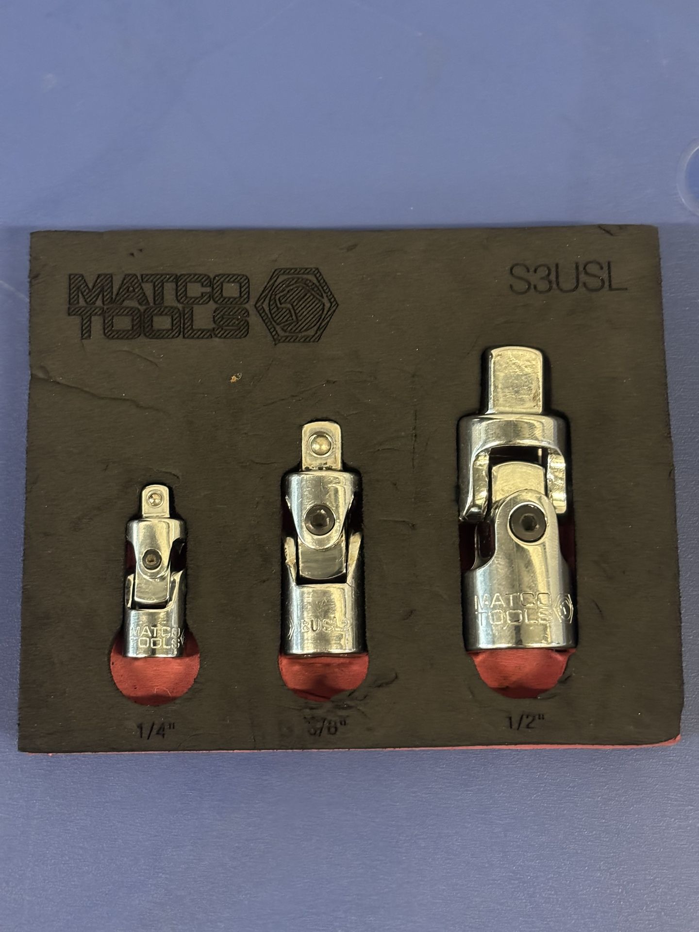 Matco Tools 3 PIECE SPRING LOADED CHROME UNIVERSAL JOINT ADAPTER SET