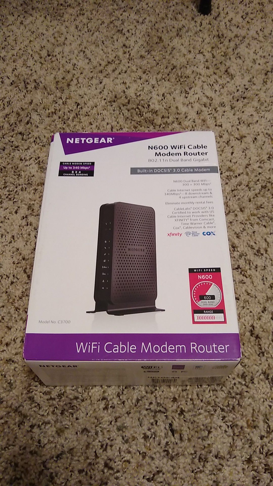 Netgear N600 wifi cable modem router