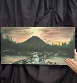 Art #627 Sunset Rainier Rapids 12 X 24