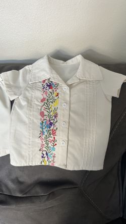 Baby Embroidered Guayabera Two piece set