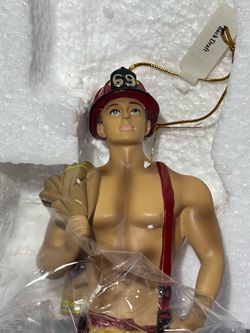 December Diamonds Back Draft Firefighter Merman Christmas Ornament 2019 w/ Box